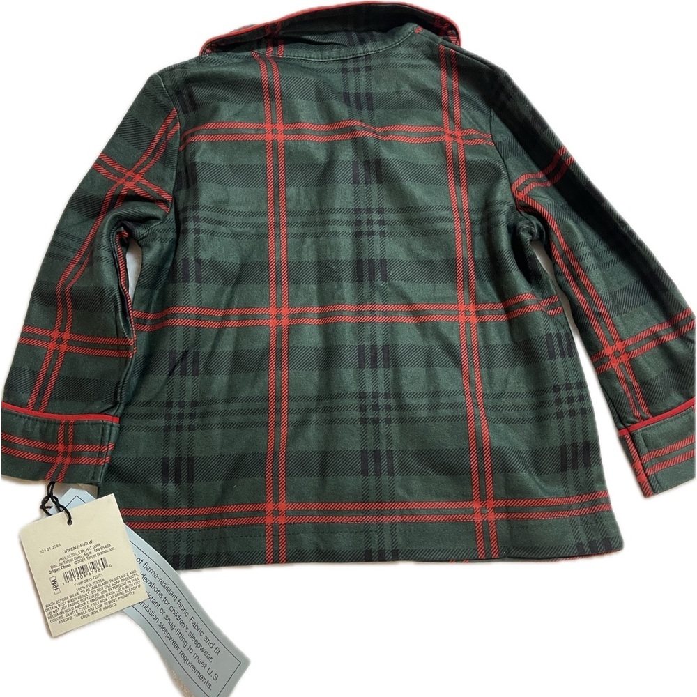 NWT Hearth and Hand Tartan Plaid 2-pc Pajama Set  Green & Red Size 18M - Picture 3 of 6